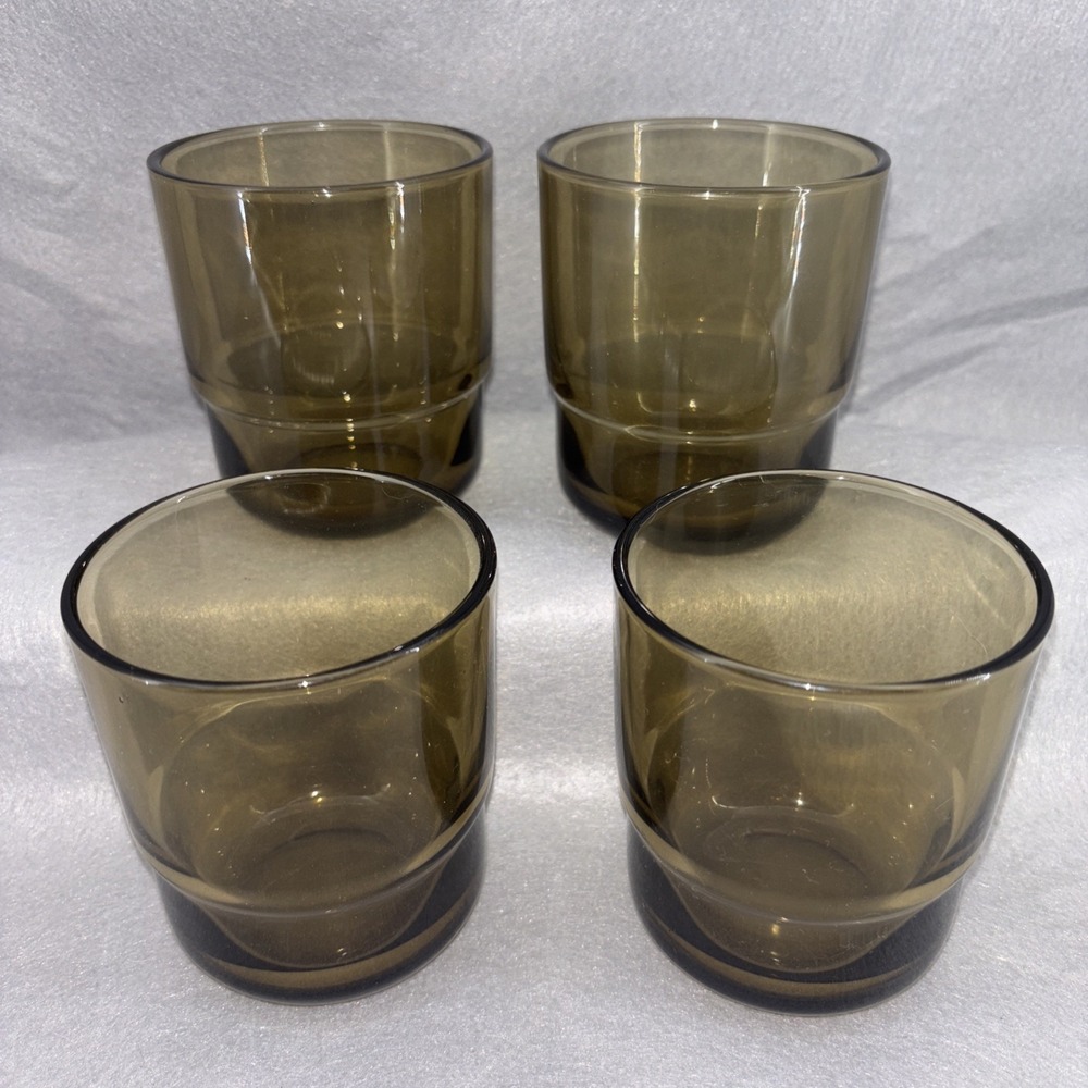 Our Place Short Night Day Hand Blown Recycled Glass Tumblers DUSK Set of 4 EUC